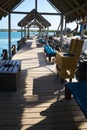 Covered boat docks greet the tourist in Renaissance Island in Aruba