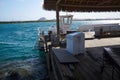 Covered boat docks greet the tourist in Renaissance Island in Aruba