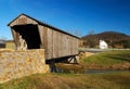 Covered Bridge & Country Church Royalty Free Stock Photo
