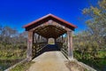 Covered bridge during Fall colors over the Kickapoo River near Lafarge at the Kickapoo Valley reserve