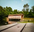 Covered bridge in Fallasburg Park Royalty Free Stock Photo