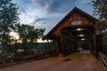 Covered bridge in New Hampshire at dawn Royalty Free Stock Photo