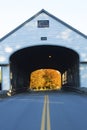 Covered bridge over the Baker River, New Hampshire. Royalty Free Stock Photo