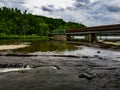 Covered Bridge Over Grand River, Harpersfield Ohio Royalty Free Stock Photo
