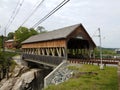 Covered bridge in Quechee, Vermont with wooden covering Royalty Free Stock Photo