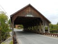 Covered bridge in Quechee, Vermont with wooden covering Royalty Free Stock Photo