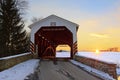 Covered Bridge at Sunset Royalty Free Stock Photo