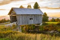Covered bridge at sunset in Vermont Royalty Free Stock Photo
