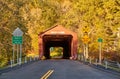 Covered bridge in West Cornwall, Connecticut Royalty Free Stock Photo