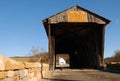 Covered Bridge White Church Royalty Free Stock Photo