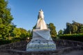 Covered Constroversial Christopher Columbus Statue in Schenley Park in Pittsburgh Pennsylvania