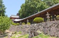 Covered corridor of Kibitsu Shinto Shrine in Okayama, Japan