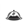 Steaming Food Dish Under Cloche, Served Meal Icon Royalty Free Stock Photo