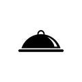 Covered Food, Meal Tray Flat Vector Icon