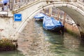 Covered gondolas on on a venetian Canal, Venice, Italy Royalty Free Stock Photo