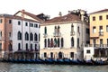 Covered gondolas on on a venetian Canal, Venice, Italy Royalty Free Stock Photo