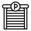 Covered parking icon, outline style