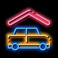 Covered Parking neon glow icon illustration