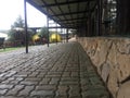 Covered pathway concrete pavers