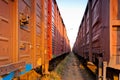 Covered rail wagons for cargo Royalty Free Stock Photo