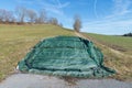 Covered silo with silage in spring, Germany