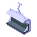 Covered ski lift bench icon isometric vector. Winter cable