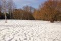 Snow and sun - Landscapes wintry - Elancourt, France Royalty Free Stock Photo
