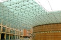 Covered square with glass cover. Banco Popolare Palace in Lodi designed by the architect Renzo Piano