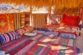 Covered terrace of Bedouin desert cafe, Sinai, Egypt