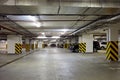 Covered underground parking with parked Royalty Free Stock Photo