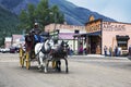 Covered wagon and horses, Silverton, Colorado, USA Royalty Free Stock Photo