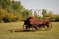 Covered wagon at Jim Bridger trading outpost established in 1842