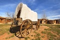 Covered wagon in a pioneers' village