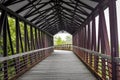 Covered Walking Bridge Crossing Fox River - Saint Charles, IL Royalty Free Stock Photo