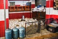 Covered wet market with live animals and chicken farming, Marrakech, Morocco Royalty Free Stock Photo