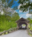 Covered wooden bridge