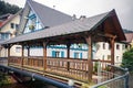 Covered wooden bridge