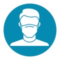 Covered your mouth white glypy with color background vector icon which can easily modify or edit