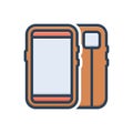 Color illustration icon for Coveres, screen and phone Royalty Free Stock Photo