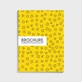 Covers design for brochure with memphis pattern - abstract dinamic shapes - circle, square, triangle. Modern trendy vector.