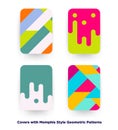 Covers with flat geometric background.