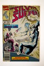 Covers of vintage Marvel Silver Surfer comic Royalty Free Stock Photo