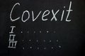 Covexit chalkboard writing and dividing activities into clauses