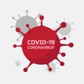 Coronavirus icon,Inscription COVID-19 on white background.