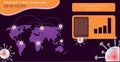 CORONA VIRUS INFOGRAPHIC BACKGROUND TEMPLATE WITH VIRUS ICON ON MAP Royalty Free Stock Photo