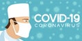 Doctor in a protective mask and coronaviruses. Royalty Free Stock Photo