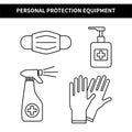 PPE Personal Protective Equipment Icons Set Royalty Free Stock Photo