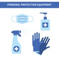 PPE Personal Protective Equipment Icons Set Royalty Free Stock Photo