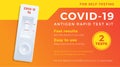 COVID-19 Antigen Fast Self Test Label Template. Medical Corona Virus Nasal Swab Diagnostic Kit Vector Background Design