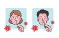 Covid antigen self-test with nasal swab-man and woman